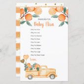 柑橘類オレンジのトラック祈りの言葉ベビーゲーム (正面/裏面)