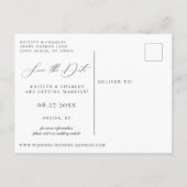 柑橘類オレンジのフローラ結婚式の日付を保存 案内ポストカード (裏面)