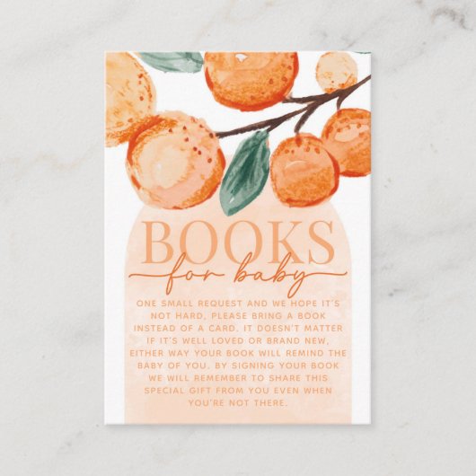 柑橘類オレンジのブックリクエストのベビーカード挿入 エンクロージャーカード (正面)