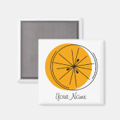 柑橘類オレンジの名前マグネットスクエア マグネット (正面/裏面)