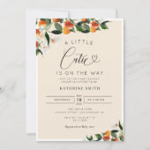 柑橘類オレンジの小さなかわいこちゃんベビーシャワー 招待状 (正面)