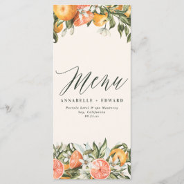 柑橘類オレンジの植物モダンの素朴なメニュー メニュー