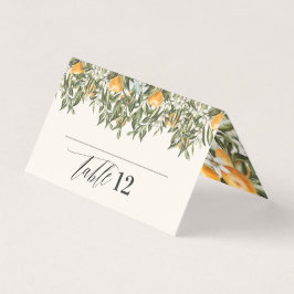 柑橘類オレンジの植物性モダン素朴座席表