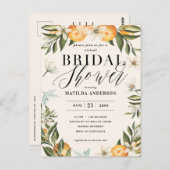 柑橘類オレンジの花のバーチャルブライダルシャワーパーティー ポストカード (正面/裏面)