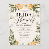 柑橘類オレンジの花のバーチャルブライダルシャワーパーティー ポストカード (正面)