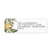 柑橘類オレンジの花の植物性の素朴なブライダルシック ラベル (正面)