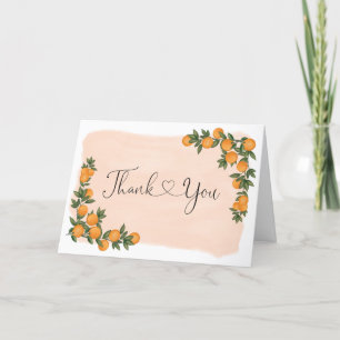 柑橘類オレンジクレメンチングリーンリー植物折り畳み サンキューカード