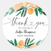 柑橘類オレンジサンキューベビーシャワー ラウンドシール (正面)