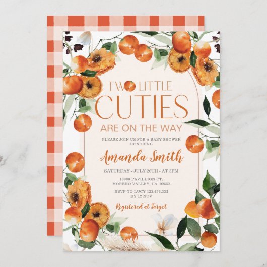 柑橘類オレンジツーリトルかわいこちゃんが途中だ 招待状 (正面/裏面)