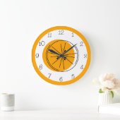 柑橘類オレンジナンバーズクロックラウンド ラージ壁時計 (ホーム)