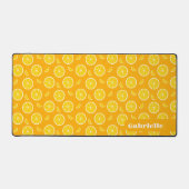 柑橘類オレンジパターンフルーツ食品名卓上マット デスクマット (正面)