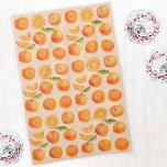 柑橘類オレンジパターン キッチンタオル<br><div class="desc">赤面ピンクの背景にZingyと美味しいオレンジの柑橘系の果実パターン。グルメや料理好きな人に最適。オリジナルアートby Nic Squirrell.</div>