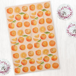 柑橘類オレンジパターン キッチンタオル