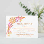 柑橘類オレンジフルーツウォーターフローラ結婚ズ 出欠カード (スタンド正面)