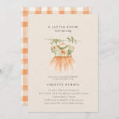 柑橘類オレンジフローラリトルかわいこちゃんベビーシャワー 招待状 (正面/裏面)