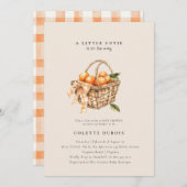 柑橘類オレンジフローラリトルかわいこちゃんベビーシャワーInv 招待状 (正面/裏面)