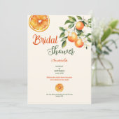 柑橘類オレンジブライダルシャワーデート招待 招待状 (スタンド正面)