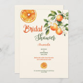 柑橘類オレンジブライダルシャワーデート招待 招待状 (正面/裏面)