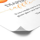 柑橘類オレンジベビーシャワーおむつラッフルゲーム ポスター (角)