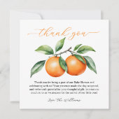 柑橘類オレンジベビーシャワー サンキューカード (正面)