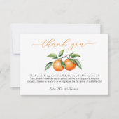 柑橘類オレンジベビーシャワー サンキューカード (正面)