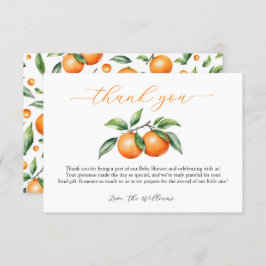 柑橘類オレンジベビーシャワー サンキューカード