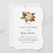 柑橘類オレンジベビーモダンシャワー 招待状 (正面)