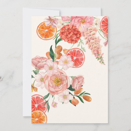 柑橘類オレンジラブアットファーストスピリッツブライダルシャワー 招待状 (裏面)