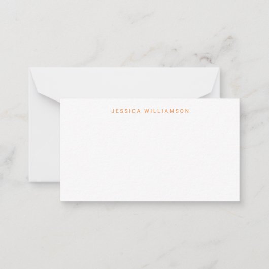 柑橘類オレンジ名前をカスタムするギフトエンクロージャー ノートカード (正面)