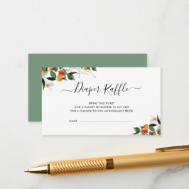 柑橘類オレンジ小かわいこちゃんおむつラッフルカード エンクロージャーカード