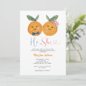 柑橘類オレンジ彼または彼女ピンクのフローラ性発現 招待状 (スタンド正面)