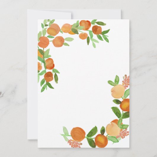 柑橘類オレンジ彼または彼女ピンクのフローラ性発現 招待状 (裏面)