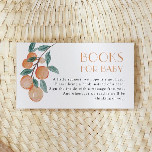 柑橘類オレンジ緑の赤ちゃんシャワーブックベビー エンクロージャーカード