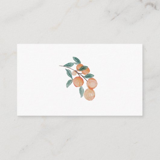 柑橘類オレンジ緑の赤ちゃんシャワーブックベビー エンクロージャーカード (裏面)