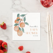 柑橘類オレンジ緑の赤男女兼用ちゃんシャワー スタンダードカクテルナプキン (インサイチュ)