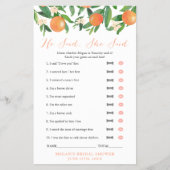 柑橘類オレンジ色のカップルのシャワー彼は彼女はゲームを言った チラシ (正面)