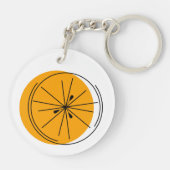 柑橘類オレンジ色のキーチェーンサークル両面 キーホルダー (裏面)