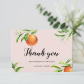 柑橘類オレンジ色の夏のベビーシャワーサンキューカード サンキューカード (スタンド正面)