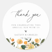 柑橘類オレン結婚ジフローラサンキュー ラウンドシール (正面)