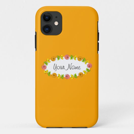 柑橘類オーバルオレンジ名iPhoneケース Case-Mate iPhoneケース (裏面)