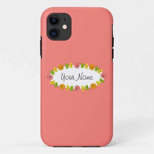 柑橘類オーバルピンク名iPhoneケース Case-Mate iPhoneケース (裏面)