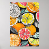 柑橘類カラフルの額縁なし ポスター (正面)