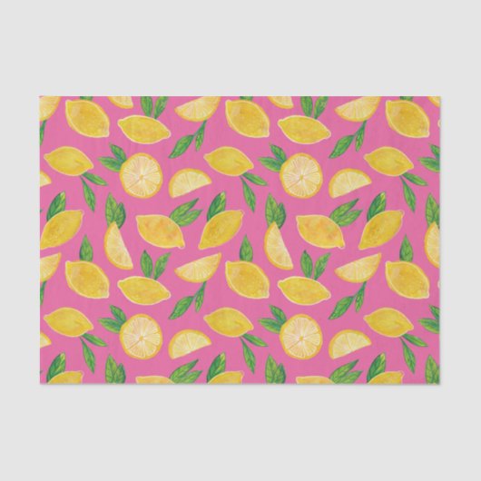 柑橘類カラフルレモンのフルーツパターン 薄葉紙 (正面)