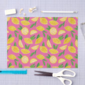 柑橘類カラフルレモンのフルーツパターン 薄葉紙 (クラフト)