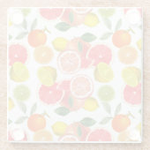 柑橘類カラフル果実 ガラスコースター (裏面)