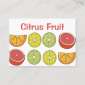 柑橘類カラフル熱帯栄養 名刺 (正面)