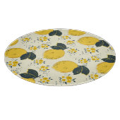 柑橘類カラフル、レモンの花の柄。 カッティングボード (角)