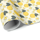 柑橘類カラフル、レモンの花の柄。 ラッピングペーパー (ロールコーナー)