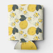 柑橘類カラフル、レモンの花の柄。 缶クーラー (裏面)