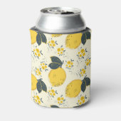 柑橘類カラフル、レモンの花の柄。 缶クーラー (缶裏面)